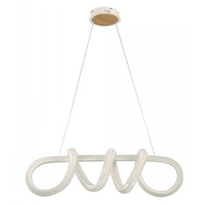 Lámpara de Colgar Espiral Blanco y Madera