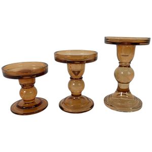 Set de 3 Candeleros Ámbar