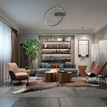Lámpara Led Circular de Techo Negra Luz Cálida 38W