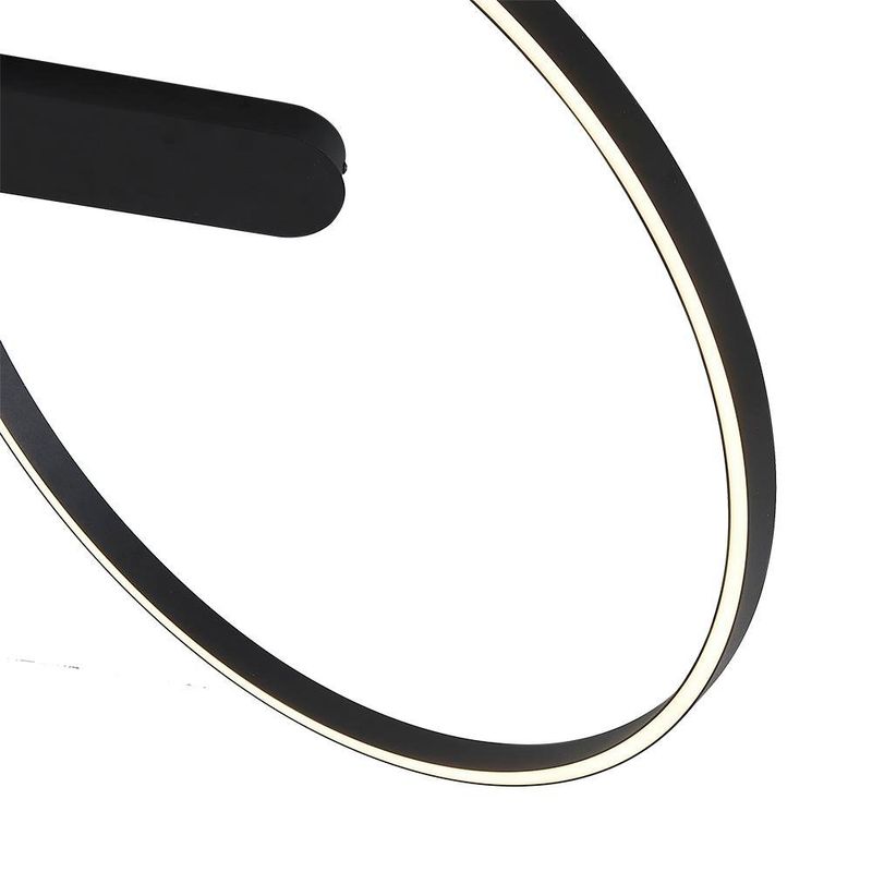 Lámpara Led Circular de Techo Negra Luz Cálida 38W