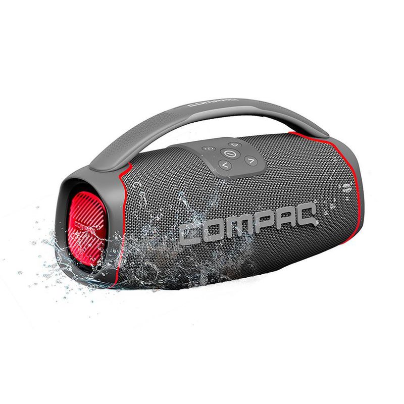 Bocina Portátil CMQ de 50 W Color Gris y Rojo