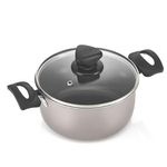 Olla Talent de Aluminio Antiadherente con Tapa de Vidrio de 20 Cm 3 Litros