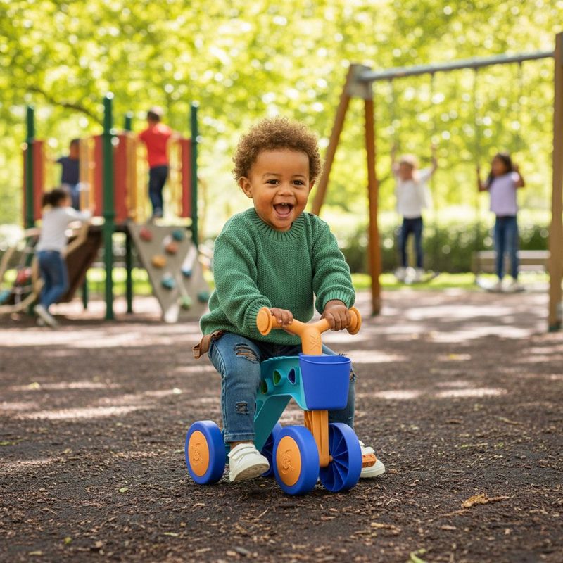 Triciclo de Balance Chillafish ItsiBitsi Blocks Color Azul