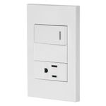 Tomacorriente + Interruptor 1 Modulo Española Blanco - Volteck