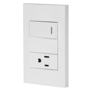 Tomacorriente + Interruptor 1 Modulo Española Blanco - Volteck