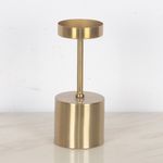 Candelero Metálico con Base Dorado 21 Cm