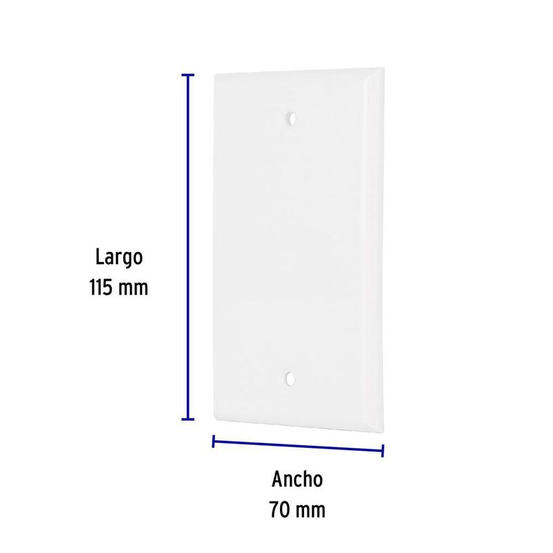 Placa Ciega Standard Blanca - Volteck