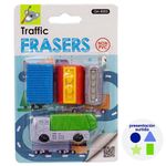 Set de Borradores Transportes 4 Pzas Diseños Surtidos