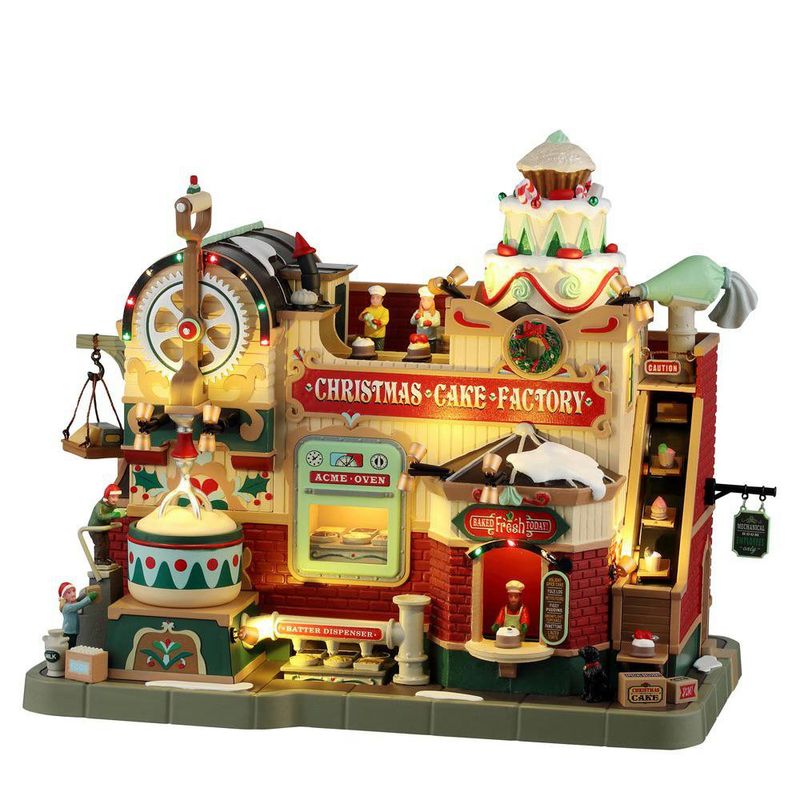 Fábrica de Pasteles Navideños con Movimiento y Luz LED