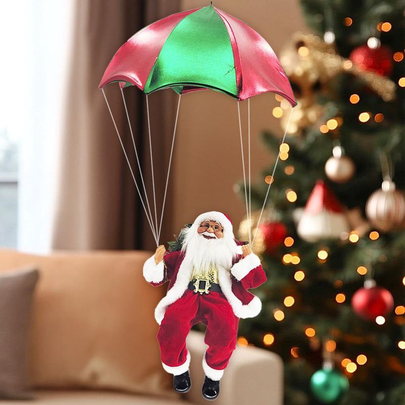 Figura Decorativa de Santa Claus en Paracaídas