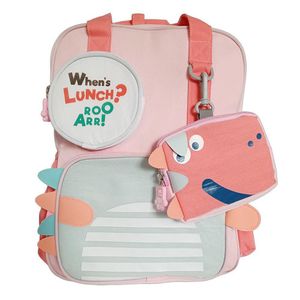 Mochila Infantil Rosa con Diseño de Dinosaurio