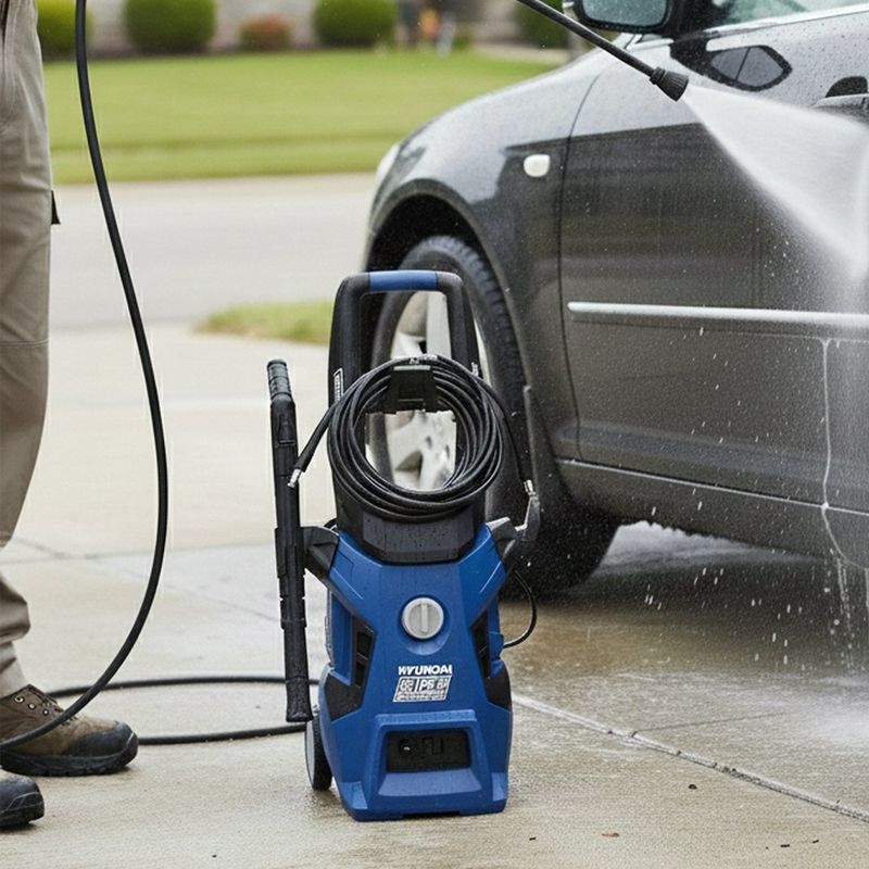 Hidrolavadora Eléctrica Hyundai HYP2000XT de 2000 PSI Color Azul