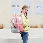 Mochila Infantil Rosa con Diseño de Dinosaurio