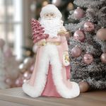 Figura Decorativa de Santa Rosado con Árbol