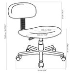 Silla de Oficina Ajustable sin Brazos Negra