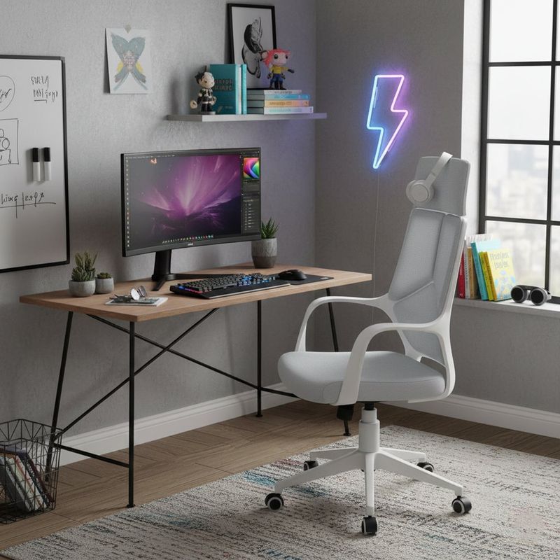 Silla de Oficina Brig Gris 63x63x114-124 Cm - Zmobili