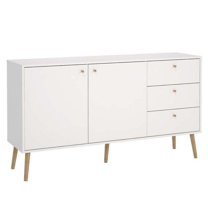 Bufetera Zoe Blanca 2 Puertas 3 Gavetas 147.2x39.1x81.7 Cm - Tvilum