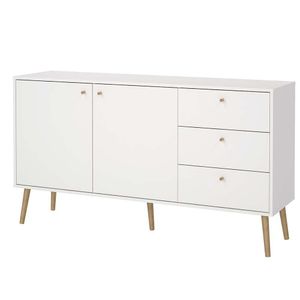 Bufetera Zoe Blanca 2 Puertas 3 Gavetas 147.2x39.1x81.7 Cm - Tvilum
