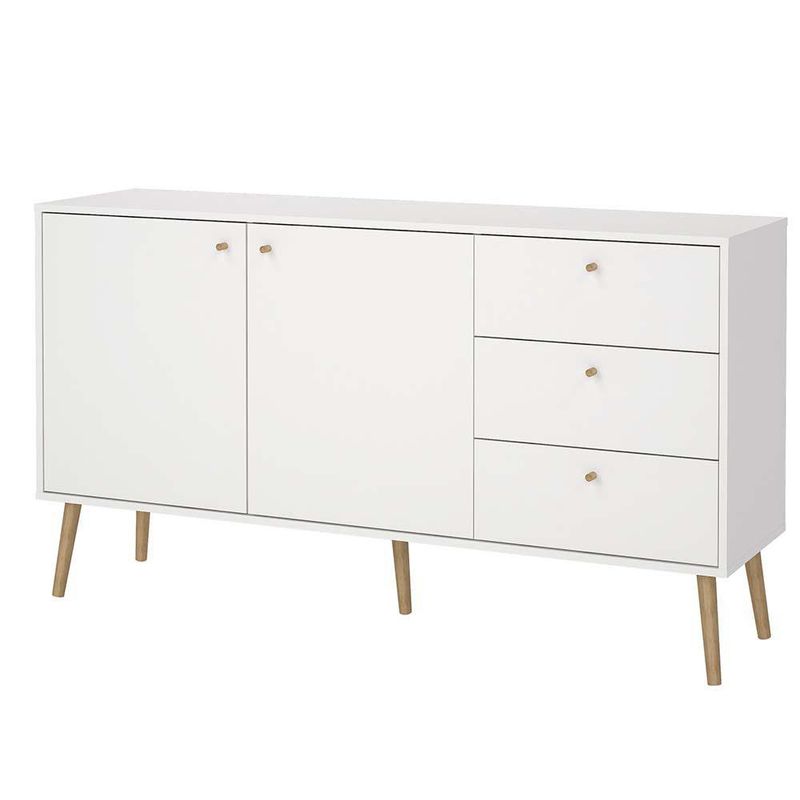 Bufetera Zoe Blanca 2 Puertas 3 Gavetas 147.2x39.1x81.7 Cm - Tvilum