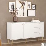 Bufetera Zoe Blanca 2 Puertas 3 Gavetas 147.2x39.1x81.7 Cm - Tvilum