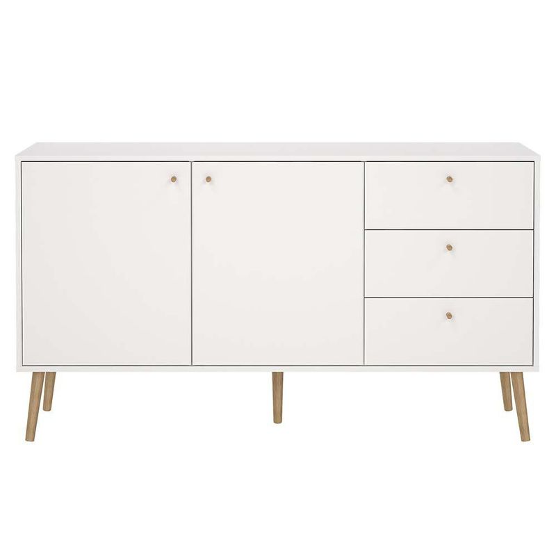 Bufetera Zoe Blanca 2 Puertas 3 Gavetas 147.2x39.1x81.7 Cm - Tvilum