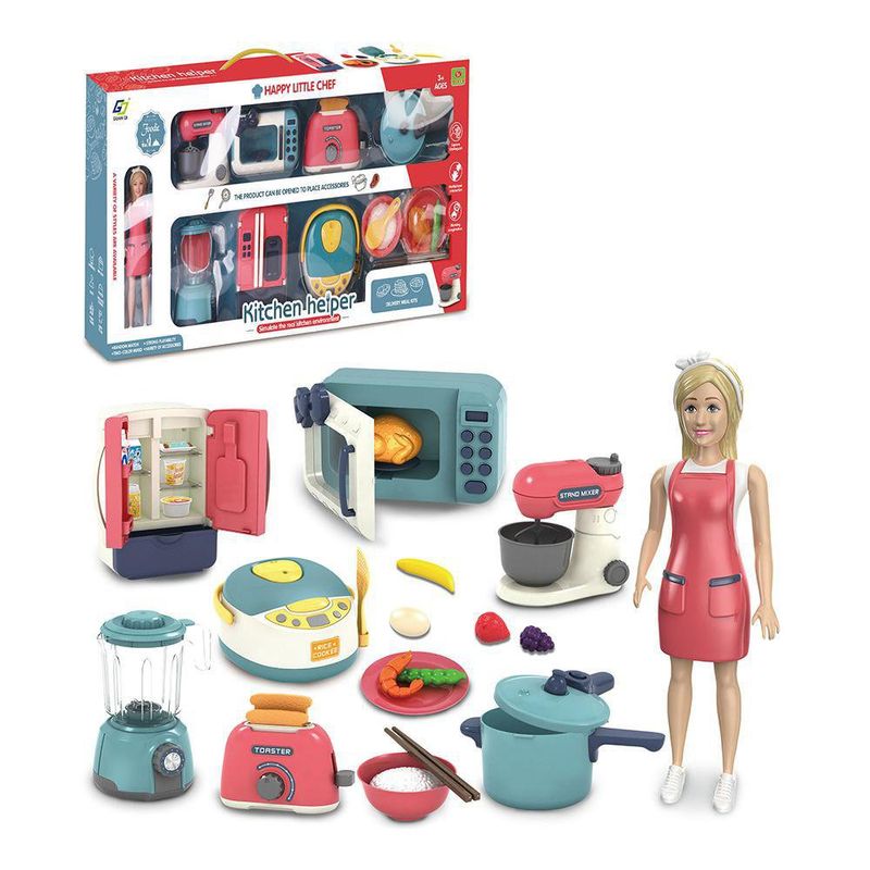 Muñeca con Set de Cocina