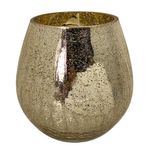 Centro de Mesa de Vidrio Dorado 16x16x17 Cm