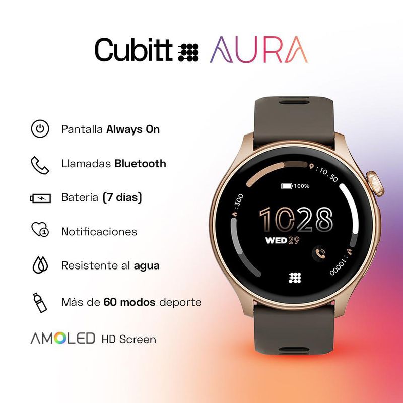 Reloj Inteligente Aura Café - Cubitt
