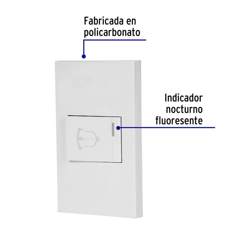 Interruptor para Timbre 1.5 Módulos Española Blanco - Volteck