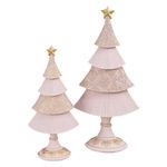 Árbol Decorativo Rosa con Detalles Dorados