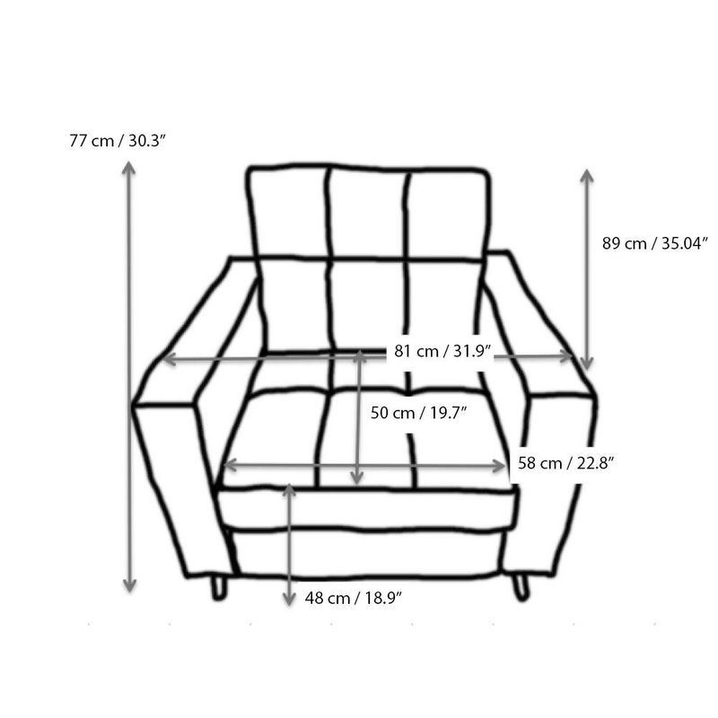 Sillón Iguazu Negro 83x77x50 Cm - Zmobili