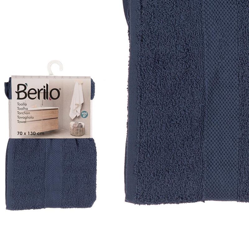 Toalla de Baño Color Azul Oscuro 80% Algodón