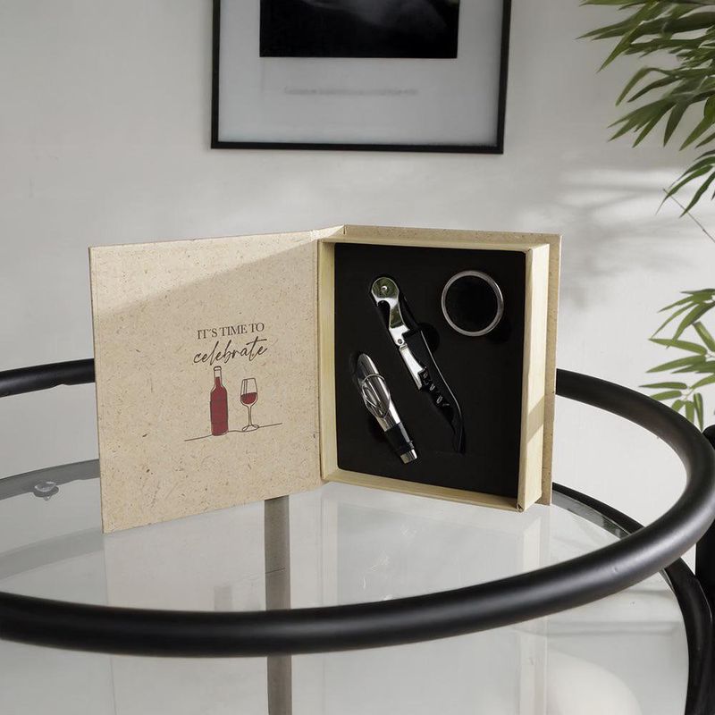 Set de 3 Pzas de Accesorios para Vino 16.5x14.5x4 Cm