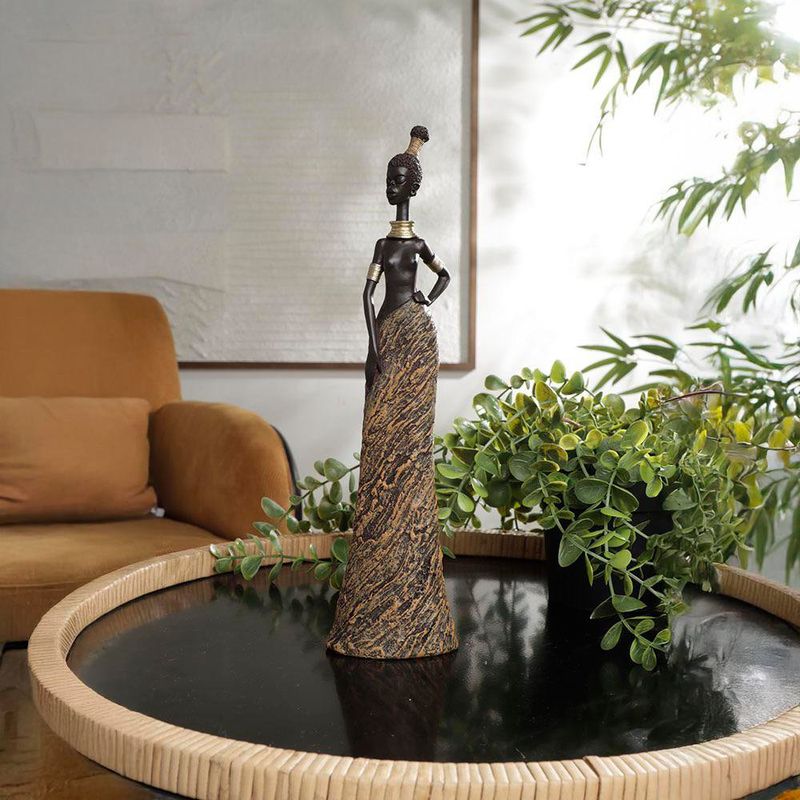Figura Decorativa de Mujer Africana Estilizada