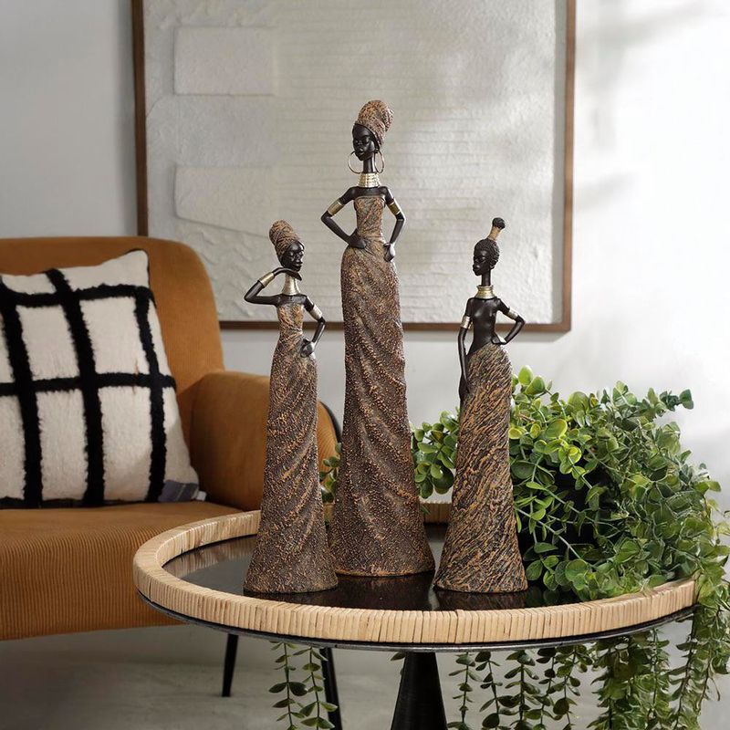 Figura Decorativa de Mujer Africana Estilizada