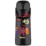 Termo Magic Pump Con Bomba Decorado Negro 1L
