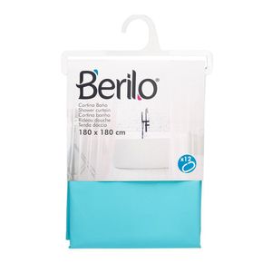 Cortina para Ducha Peva Transparente con Celeste