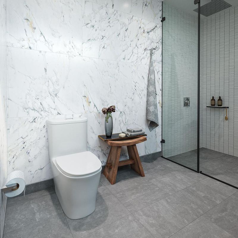 Sanitario de Una Pieza con Descarga Dual Diseño Contemporáneo Blanco Brillante