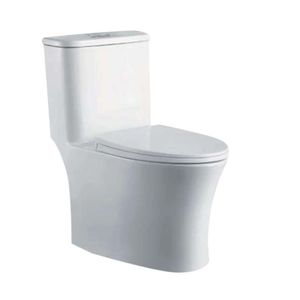 Sanitario de Una Pieza con Descarga Dual Diseño Contemporáneo Blanco Brillante