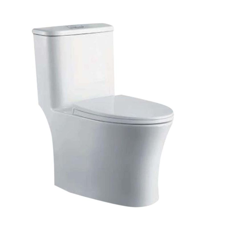 Sanitario de Una Pieza con Descarga Dual Diseño Contemporáneo Blanco Brillante