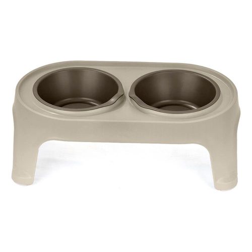 Plato Alto para Perro Pequeño - Taupe