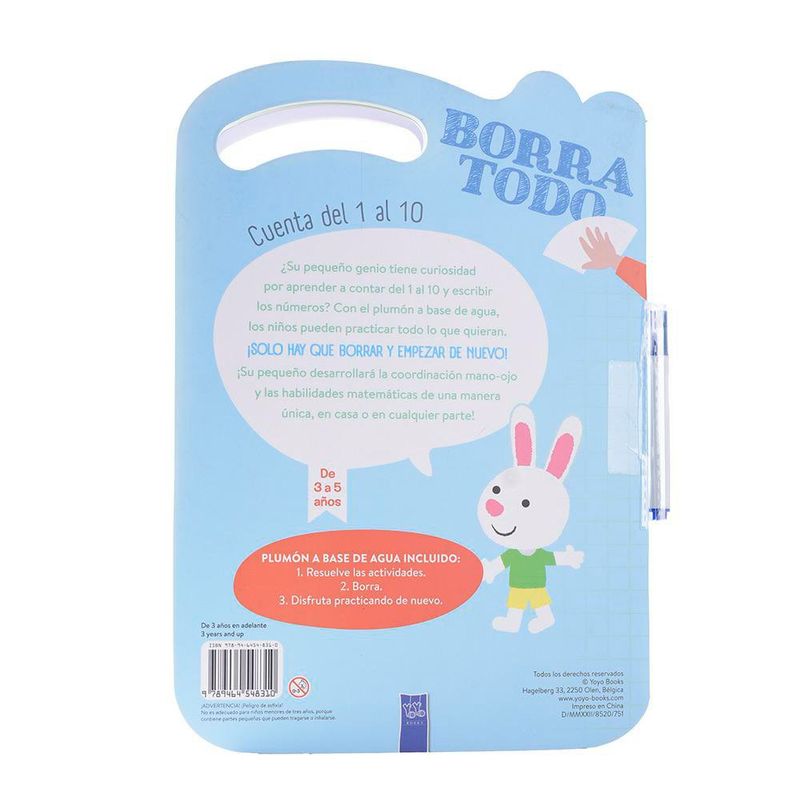 Borra todo cuenta del 1 al 10 3-5a