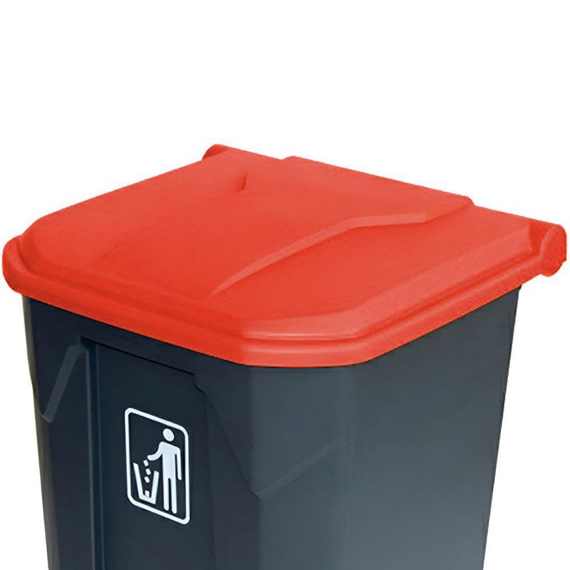 Basurero Plástico Alfa de Pedal con Tapa Roja 68 Litros