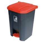 Basurero Plástico Alfa de Pedal con Tapa Roja 68 Litros