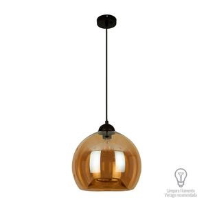 Lámpara Colgante Globo 1 Luz Cristal Ámbar