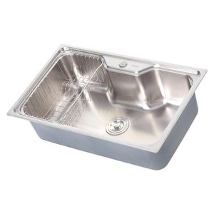 Lavatrastos con Escurridor Integrado de Acero Inoxidable