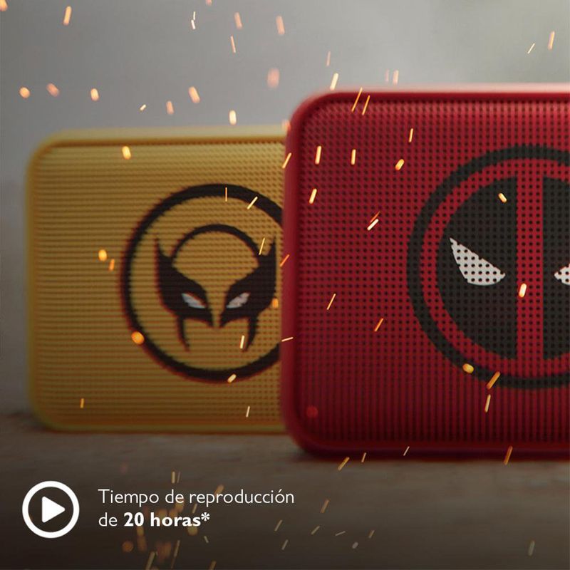 Set de 2 Bocinas Pórtatiles Diseño de Deadpool y Wolverine