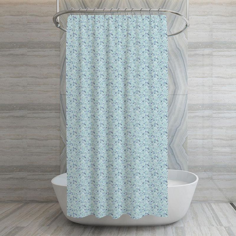 Set de Cortina con Liner y Ganchos Celeste