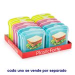 Contenedor de Plástico para Sándwich Colores Surtidos