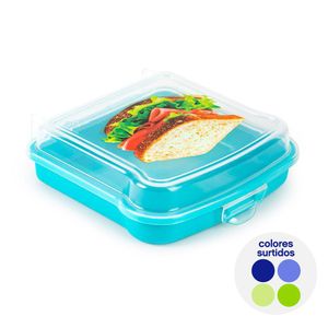 Contenedor de Plástico para Sándwich Colores Surtidos